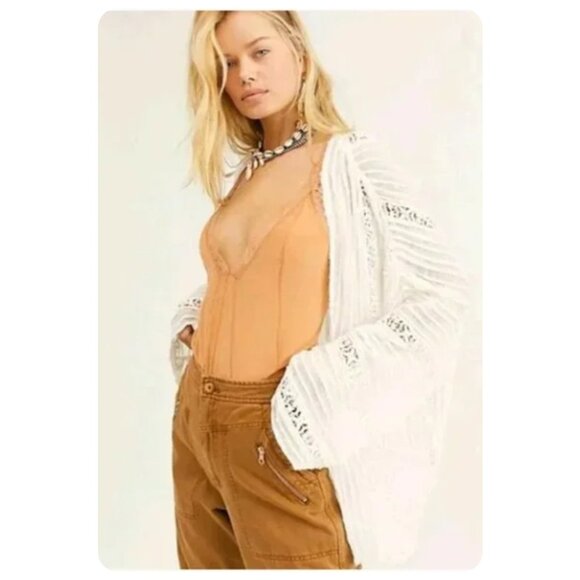 FP One Free People Ivory Willow Kimono sz M/L - Picture 1 of 11